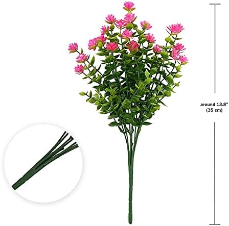 Satefello 10 Bundles Artificial Flowers for Outdoor Decor
