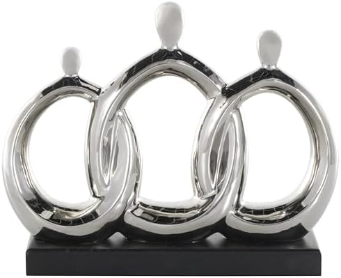 Deco 79 Ceramic Family Sculpture with Black Base