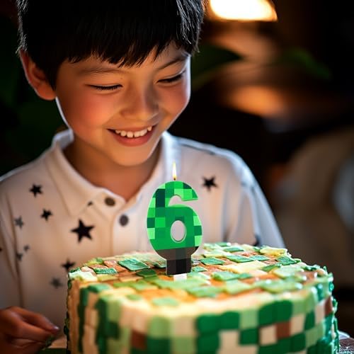 MUNIMJI Number 6 Dynamite Block Birthday Candle