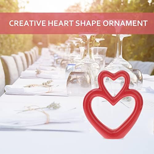 LUOZZY Red Heart Ceramic Sculpture Wedding Figurine