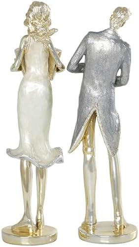 Deco 79 Resin Musician Statues Set of 2 4 x 14 Gold
