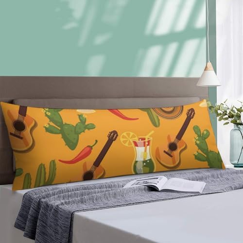 MEIKKO Traditional Mexican Symbols Pillow Cover with Zipper 20x54