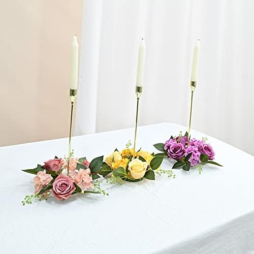 Elegant Rose Candle Wreath for Home Party Decor
