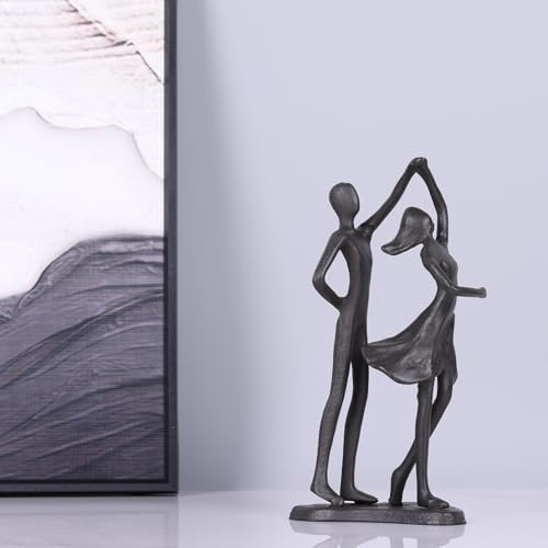 QIANLING Cast Iron Dancing Couple Sculpture - 6th Wedding Anniversary Gift