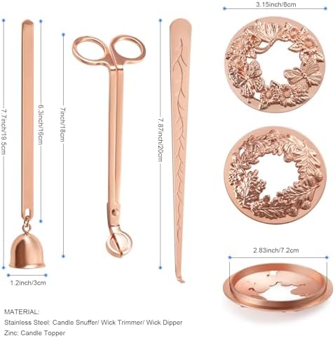DORAFO 5 in 1 Candle Accessory Set - Rose Gold