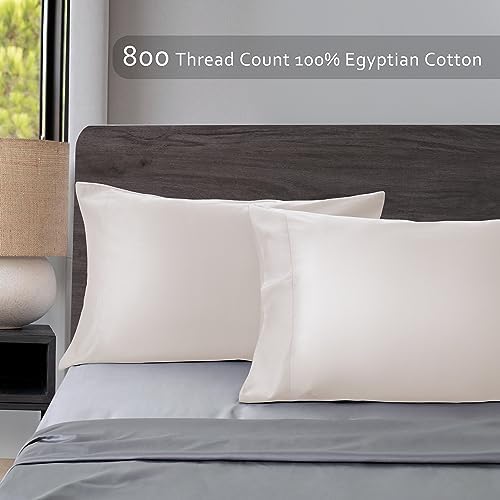 Zaizaihome 800 Thread Count Egyptian Cotton Pillow Cases Set of 2
