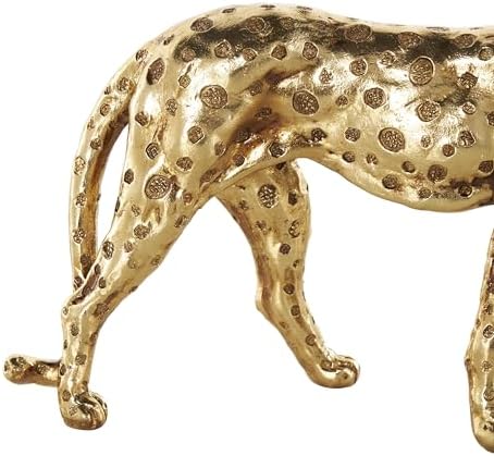 Deco 79 Gold Resin Leopard Decor Sculpture