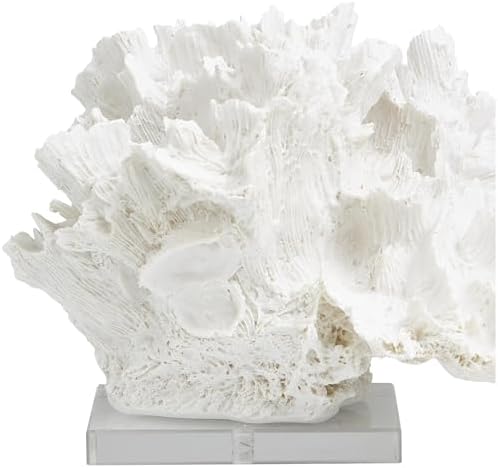 Deco 79 White Coral Sculpture with Acrylic Base