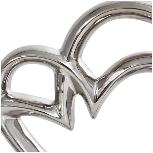 Deco 79 Silver Ceramic Heart Sculpture Abstract Modern Decor