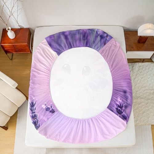 Castle Fairy Axolotl Bed Sheet Set Purple Lavender