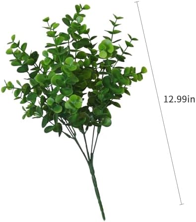 HIFORESTAR Outdoor Artificial Eucalyptus Plants 8 Bundles