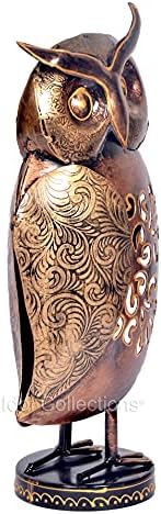 AONA Metal Owl Showpiece Home Decor 14 Inch Tall