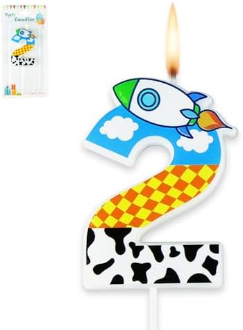 CHENRINDECO Cartoon Rocket Birthday Candle 1