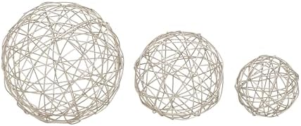 Deco 79 3-Piece Silver Metal Sphere Sculptures Set