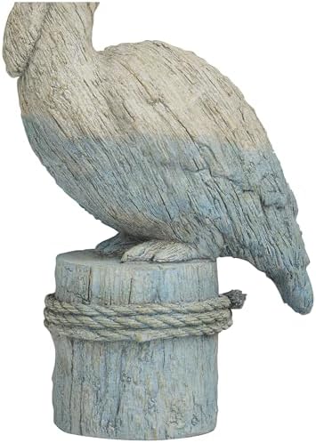 Deco 79 Polystone Blue Bird Statue with Rope Details