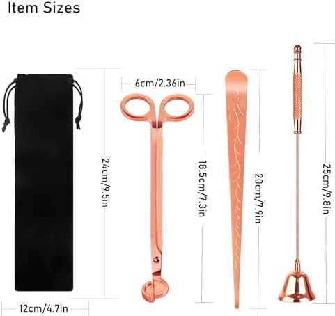 KOAKOMI 4 in 1 Candle Accessory Set Rose Golden
