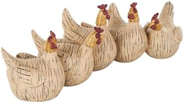 Deco 79 Polystone Chicken Statue with Gold Heads