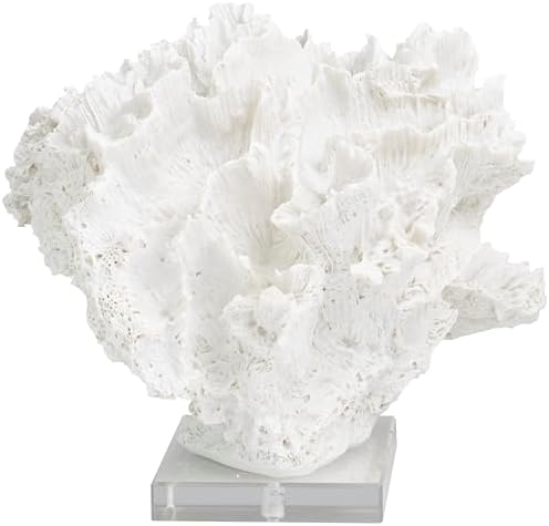 Deco 79 White Coral Sculpture with Acrylic Base