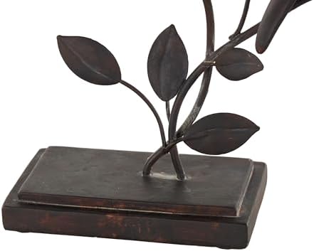 Deco 79 Black Polystone Bird Statue with Leaf Vines