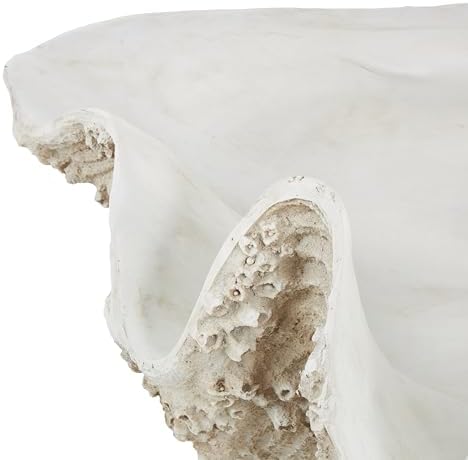 Deco 79 White Polystone Shell Statue 34x23x16