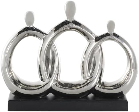 Deco 79 Ceramic Family Sculpture with Black Base