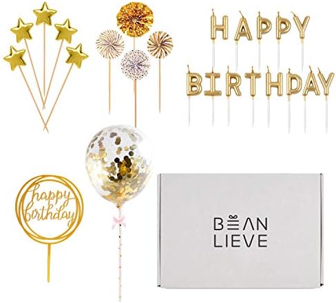 BEAN LIEVE Birthday Candles Set - Gold 12Pcs