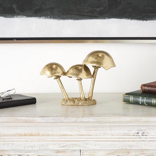 Deco 79 Gold Mushroom Sculpture Home Decor Statue