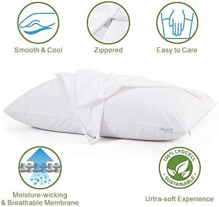 2 Pack Waterproof Pillow Protectors Queen Size