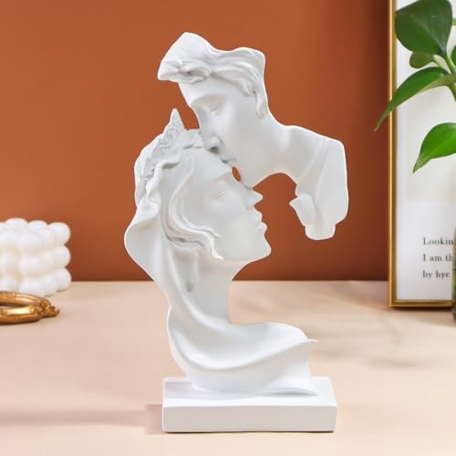 Large Couples Kiss Sculpture Abstract Art Resin Statue