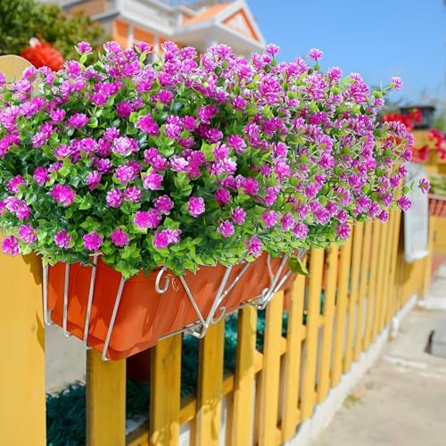 SITUMEIZI 8-Piece Artificial Flowers Set UV Resistant