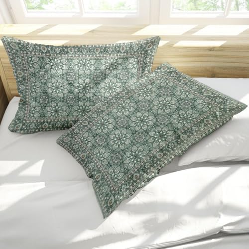 Boho Pillow Protectors with Zipper Set of 2