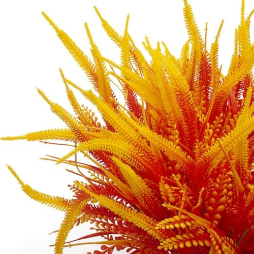 10 Bundles Fake Fall Flowers for Outdoor Decor