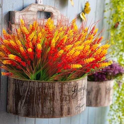 Thinktral 18 Pcs Artificial Fall Flowers UV Resistant