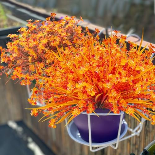 12 Bundles Artificial Fall Flowers UV Resistant