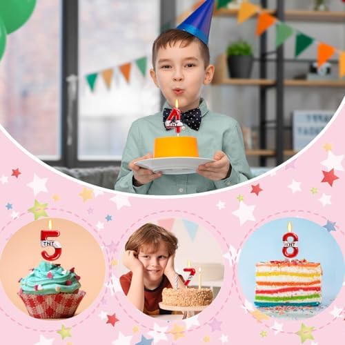 OGnomiFX TNT Number 5 Red Birthday Candle