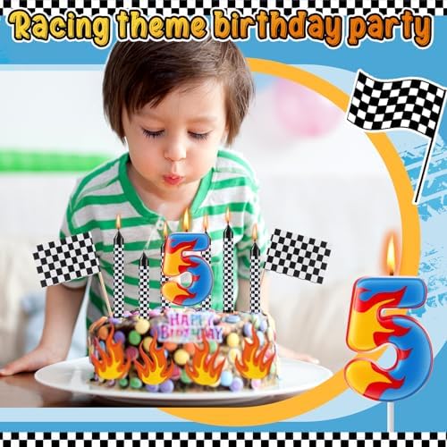 15 Pcs Racing Cars Birthday Number Candles Set