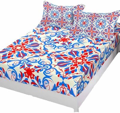 Queen Fitted Sheet Deep Pocket with Elastic and 2 Pillowcases