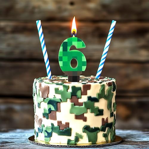 MUNIMJI Number 6 Dynamite Block Birthday Candle