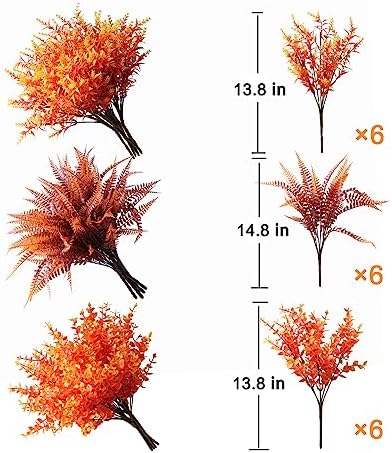 18PCS Artificial Fall Flowers for Autumn Decor