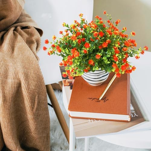 12PCS UV Resistant Artificial Flowers for Spring Home Decoration