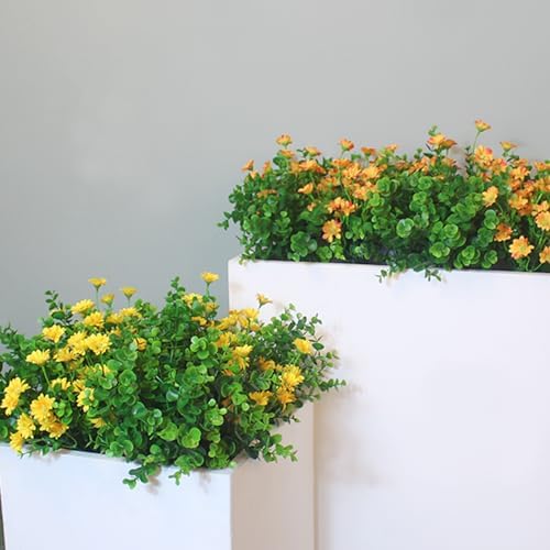 HIFORESTAR Outdoor Artificial Eucalyptus Plants 8 Bundles