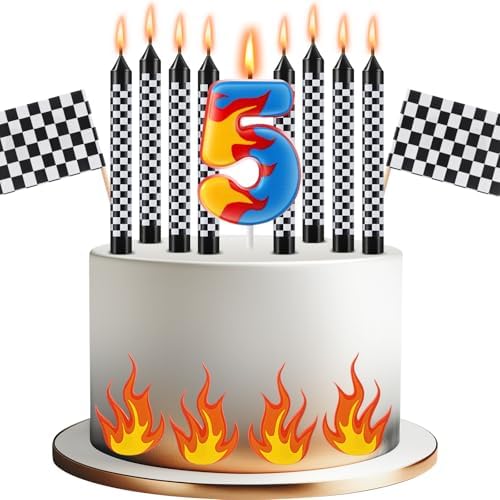 15 Pcs Racing Cars Birthday Number Candles Set