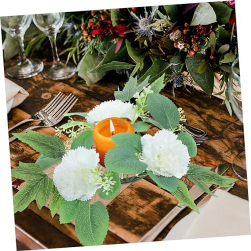 Alipis Pink Artificial Flower Garland Candle Holder 1