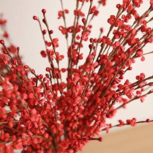 Artificial Winter Jasmine Flowers 10pcs Red 26 Long Stem