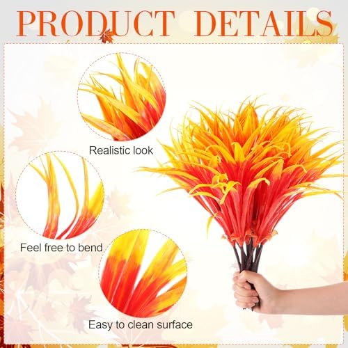 Giegxin 24 Bundle Artificial Fall Plants UV Resistant Decor