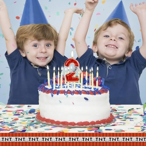 TNT Birthday Candles Number 10 with Red Pixel Design
