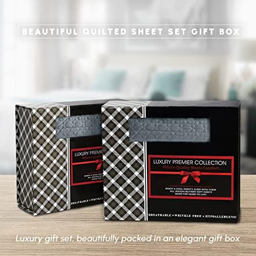Elegant Comfort 4-Piece Quilted Bed Sheet Set - Twin Gray