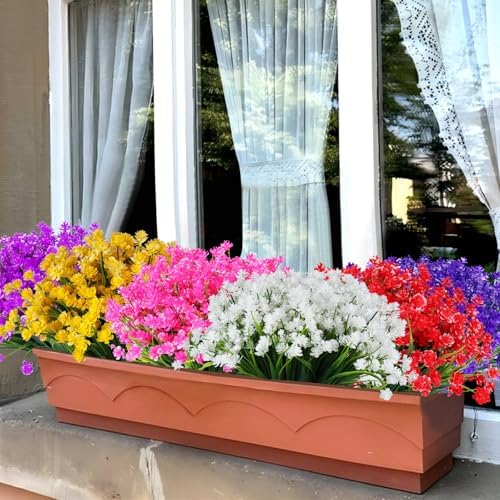 JEMONG Artificial White Daffodil Flowers 16 Bundles
