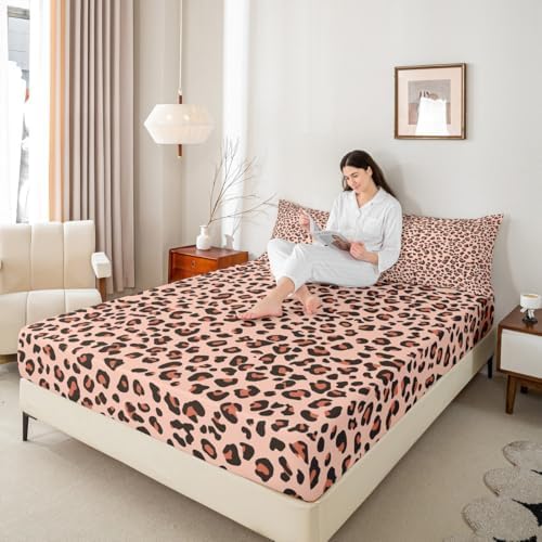 Castle Fairy Leopard Print Twin Fitted Sheet Set 1
