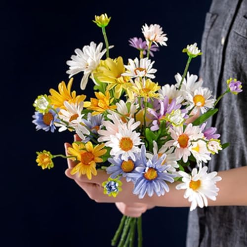 8 Bundles Artificial Silk Daisy Flowers Purple
